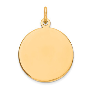 14k Plain .018 Gauge Circular Engravable Disc Charm - XM-B1A513B7-4411