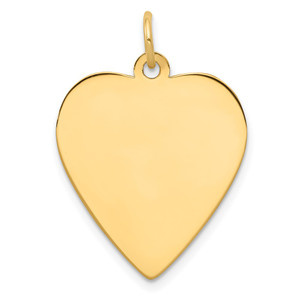 14k Plain .018 Gauge Engravable Heart Disc Charm - XM-4BE5424F-8919