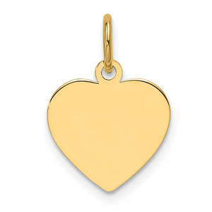 14k Plain .018 Gauge Engravable Heart Disc Charm - XM-D3F42197-6266