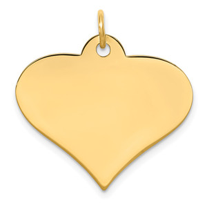 14k Plain .018 Gauge Engraveable Heart Disc Charm - XM-92925B7B-4429