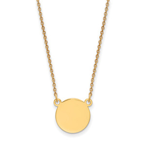 14k Plain .027 Gauge Circular Engravable Disc 18in Necklace - XM-21EB0CFB-6958