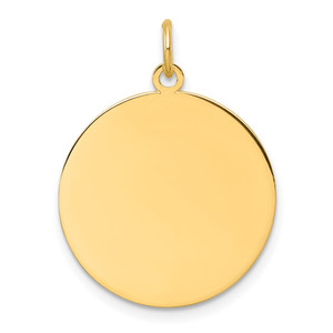 14k Plain .027 Gauge Circular Engravable Disc Charm - XM-629BFC70-9616