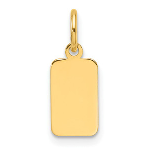14k Plain .027 Gauge Engravable Rectangular Disc Charm - XM-F936B29B-8509