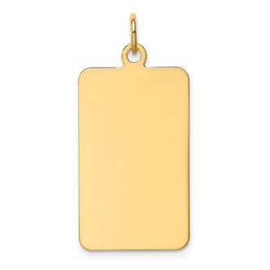 14k Plain .027 Gauge Rectangular Engravable Disc Charm - XM-DB5A6C9A-5589