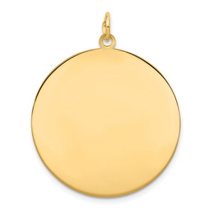 14k Plain .035 Gauge Circular Engravable Disc Charm - XM-A1248C5E-4654