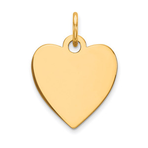 14k Plain .035 Gauge Engravable Heart Disc Charm - XM-5EB7235F-7850