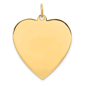 14k Plain .035 Gauge Engravable Heart Disc Charm - XM-FC897417-8277
