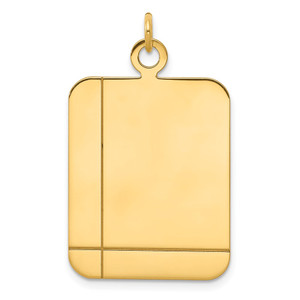 14k Plain Rectangular .018 Gauge Engravable Disc Charm - XM-55A4999D-1637