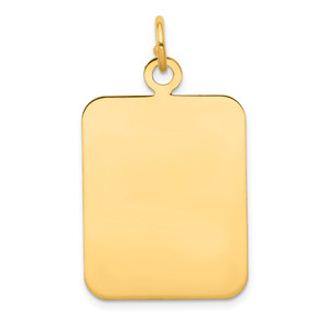 14k Plain Rectangular .035 Gauge Engravable Disc Charm - XM-1ED568EC-3436
