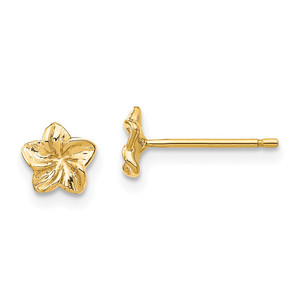 14k Plumeria Flower Post Earrings - TC-9504A194-1097