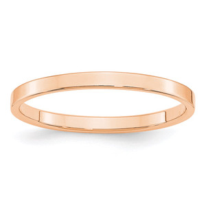 10k Rose Gold 2mm Lightweight Flat Wedding Band Size 4.5