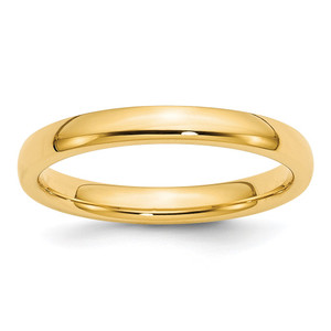 10k Yellow Gold 3mm Standard Weight Comfort Fit Wedding Band Size 5
