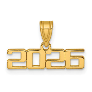 14K Polished 2026 Graduation Charm
