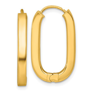 14k Polished 3.25mm Oval Square Tube Hinged Hoop Earrings - TF-5CDA5B99-5287