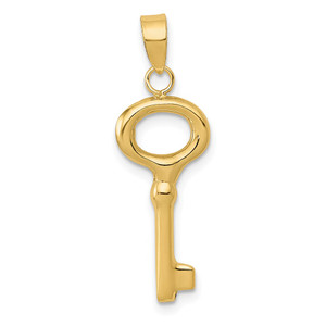14K Polished 3-D Key Charm - K4-FA588EAC-4781