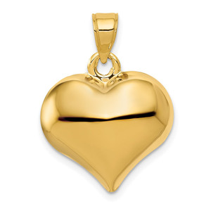 14K Polished 3-D Puffed Heart Pendant - C2-EA304B4B-1012