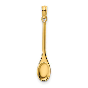 14K Polished 3-D Spoon Charm