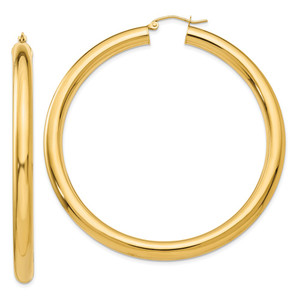 14k Polished 5mm Tube Hoop Earrings - TC-42E110B5-6707