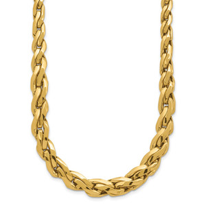 14k Polished 7mm Graduated Fancy Link 18 inch Necklace