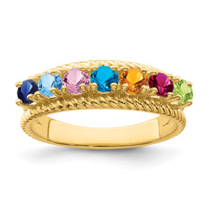 14k Polished 7-Stone Mothers Ring Mounting - XM-26FCBCDA-6681