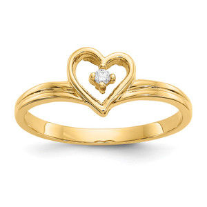 14k Polished AA Diamond heart ring - Y1-22E51E6F-9064