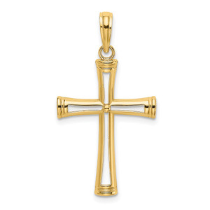 14K Polished and Cut-Out Cross