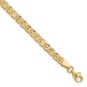 14K Polished and Diamond-cut 3.9mm Fancy Link 7.75 inch Bracelet