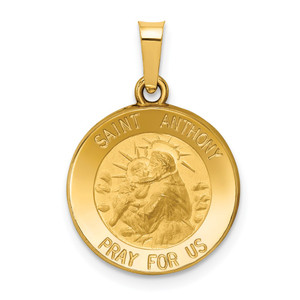 14k Polished and Satin St. Anthony Medal Hollow Pendant - XR-AA6BAF3F-8951