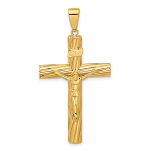 14K Polished and Textured Crucifix Pendant - C4-C213FE33-2194