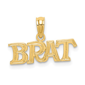 14K Polished BRAT Charm - D3-663ABB5B-7710