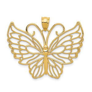 14k Polished Butterfly Pendant - K5-FE6C25AB-1193