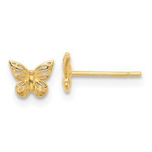 14K Polished Butterfly Post Earrings - YE-21632F70-7639
