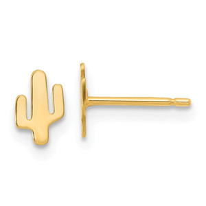 14K Polished Cactus Post Earrings - YE-E8541E5B-6987