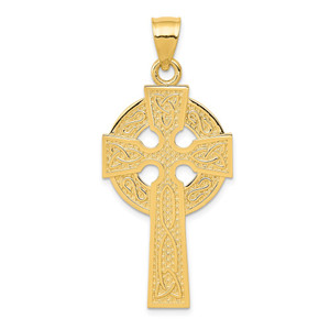 14k Polished Celtic Cross Pendant - K6-DB9F0187-7506