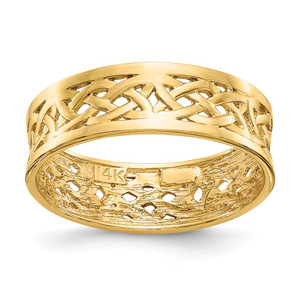 14k Polished Celtic Knot Band - D9-7D8D0621-3698
