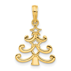 14k Polished Christmas Tree Pendant - D5-DE4C527F-7262