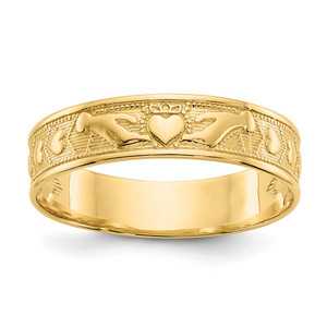 14k Polished Claddagh Band - K5-F84C7B7D-3911