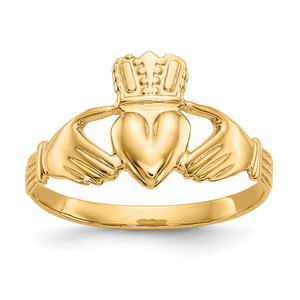 14k Polished Claddagh Ring - A9-330BE177-8354
