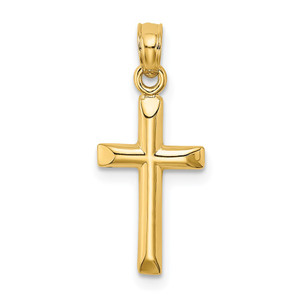 14K Polished Cross Charm - K8-7A9BDFB9-6672