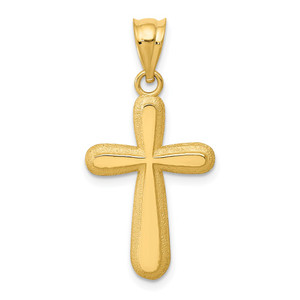 14k Polished Cross Pendant - K6-F35BC796-4961