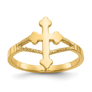 14k Polished Cross Ring - D7-DC072A3B-6296
