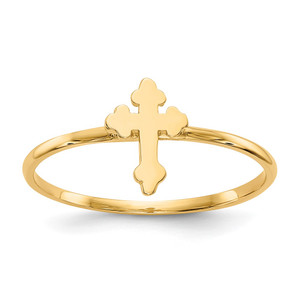 14k Polished Cross Ring - K5-CC34B047-7714