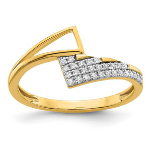 14K Polished Diamond Geometric Fashion Ring