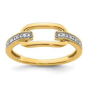 14K Polished Diamond Link Fashion Ring