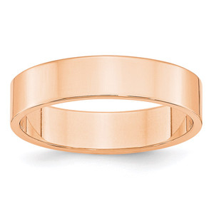10k Rose Gold 5mm Lightweight Flat Wedding Band Size 5.5