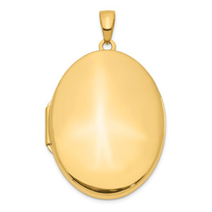 14k Polished Domed Plain 34mm Oval Locket