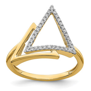14k Polished Double Triangle Diamond Ring - RM-26E93915-8156
