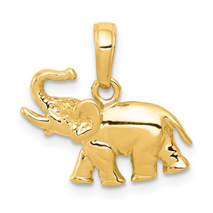 14k Polished Elephant Charm - K4-2F2C9103-2688
