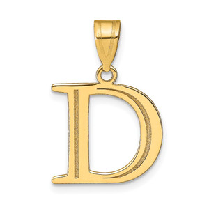 14k Polished Etched Letter D Initial Pendant - YC-BB259FC5-2304