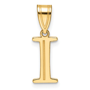 14k Polished Etched Letter I Initial Pendant - YC-F0E7DC7B-7103